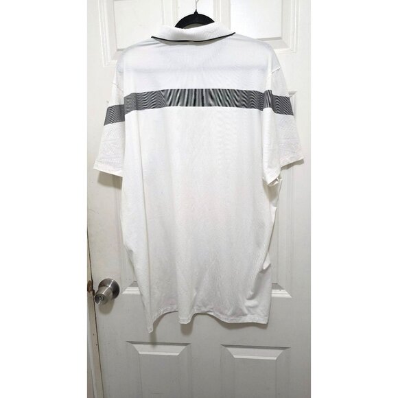 Nike Golf Dri-Fit XXL White Polo Shirt With Gray Stripes Modern Fit Mens Athleti - Picture 3 of 7